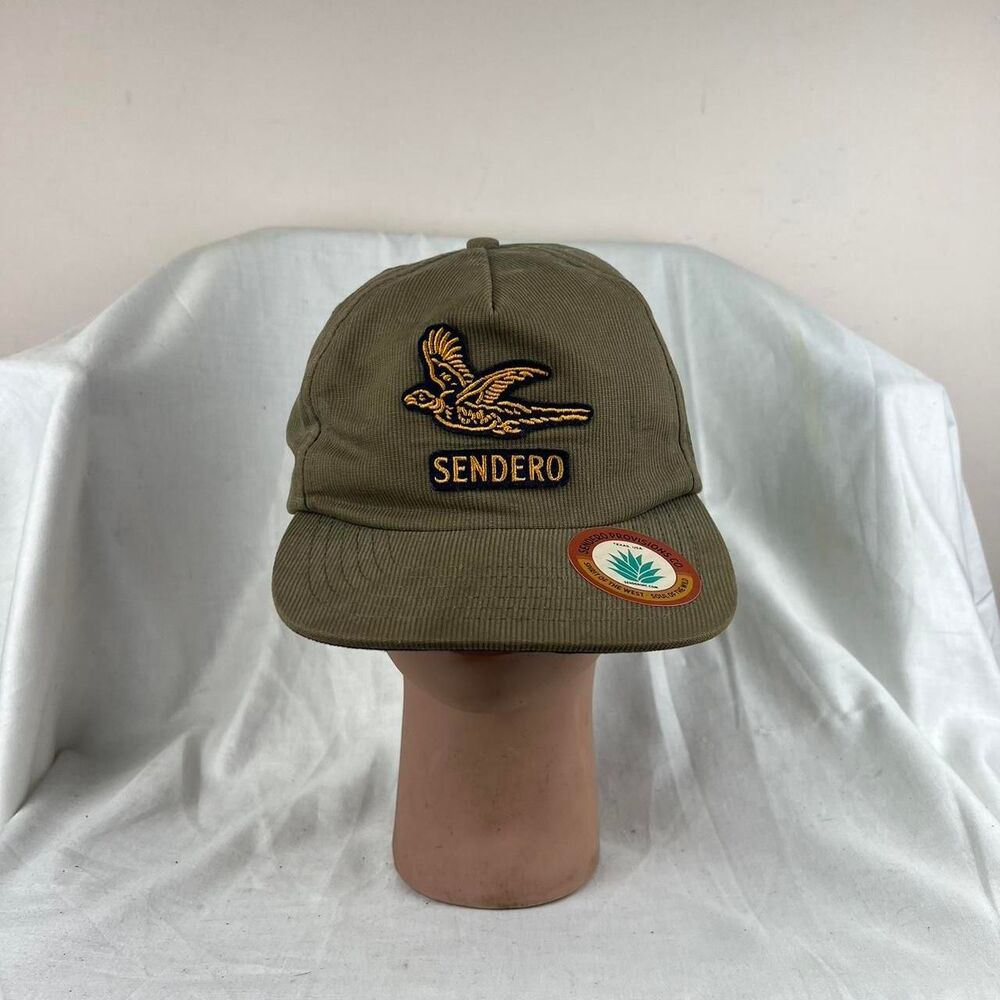 Sendero Provisions Co. Rooster Olive Green Corduroy Cap With Bird Logo